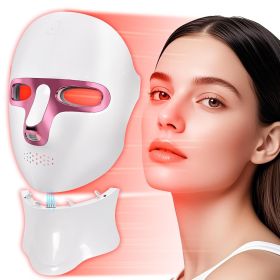 Red Light Therapy Face Mask and Neck Care Set: 7-color LED facial and neck light therapy device, wireless and rechargeable, with anti-aging Red Light Therapy Face Mask and Neck Care Set: 7-color LED facial and neck light therapy device, wireless and rechargeable, with anti-aging